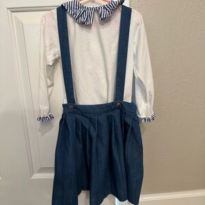 Jacadi Denim Blue and White Outfit For Girls